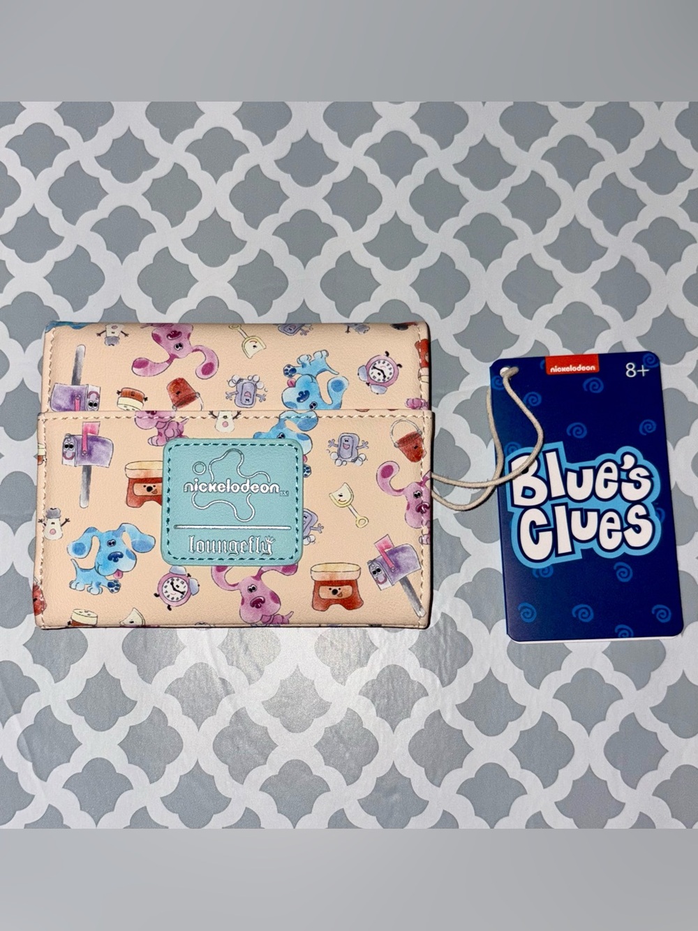 RARE NWT Loungefly Blue's Clues Pastel Character Wallet - Pink & Blue- Nostalgia